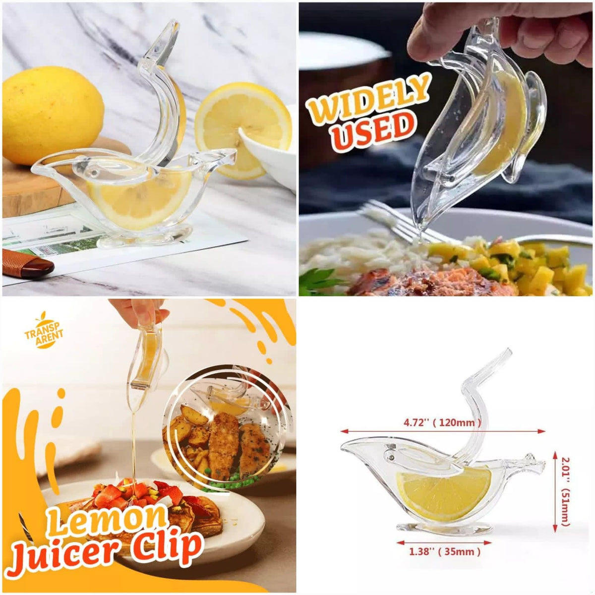 Manual Lemon Clip Portable Clear Fruit Juicer – photo 2