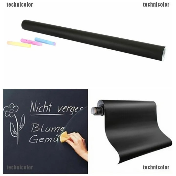 PVC Vinyl Black Board Wall Sticker Removable, with (2 pcs chalks)  For Kids Bedroom Size/Dimension 16*60 cm Size
