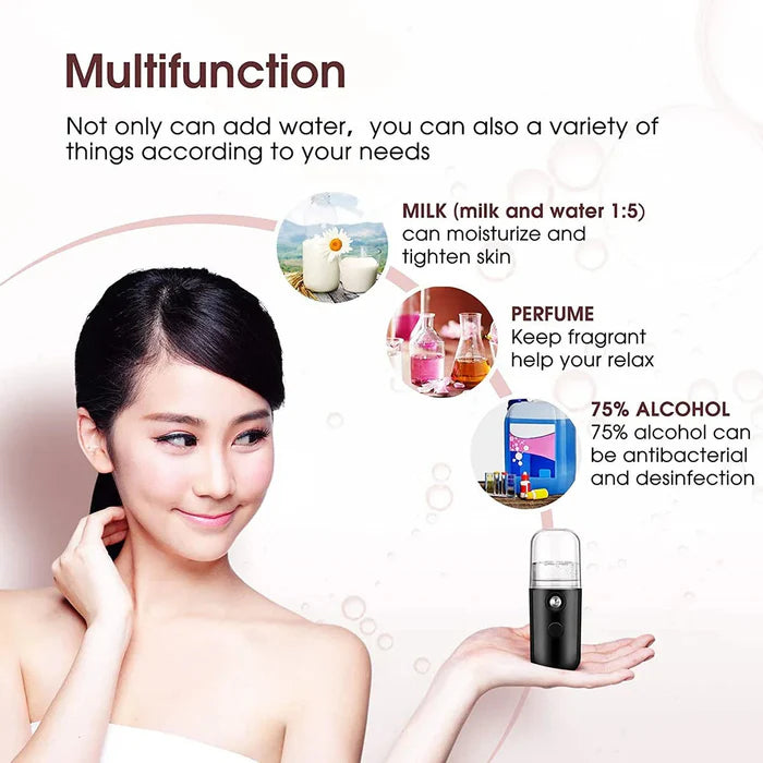 Portable Beauty Instrument Humidifier Easy To Carry  Spray Nano Spray Water Meter Steam Face Cold Spray (30 ml)