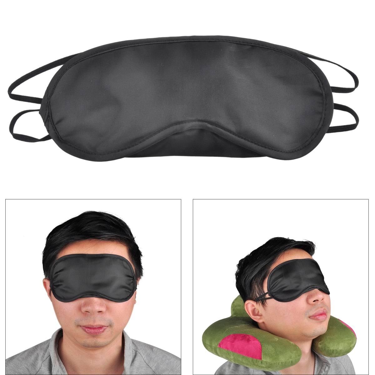 1 PC SLEEP MASK NATURAL SLEEPING EYE MASK EYESHADE COVER SHADE EYE PATCH WOMEN MEN SOFT PORTABLE TRAVEL EYEPATCH(random color)