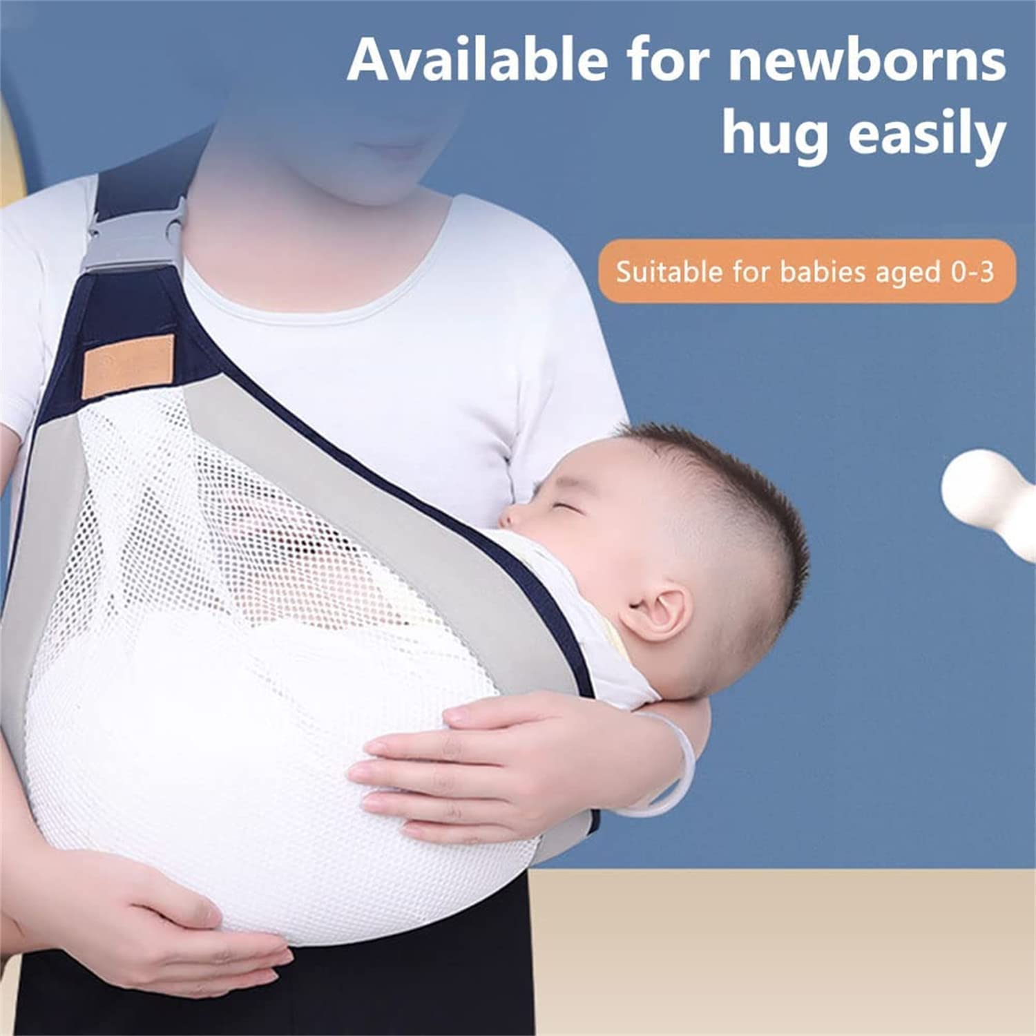 1PC Baby Carrier, Ergonomic Baby Strap one Shoulder Labor-Saving Polyester Baby Half Wrapped Sling (Random Color)