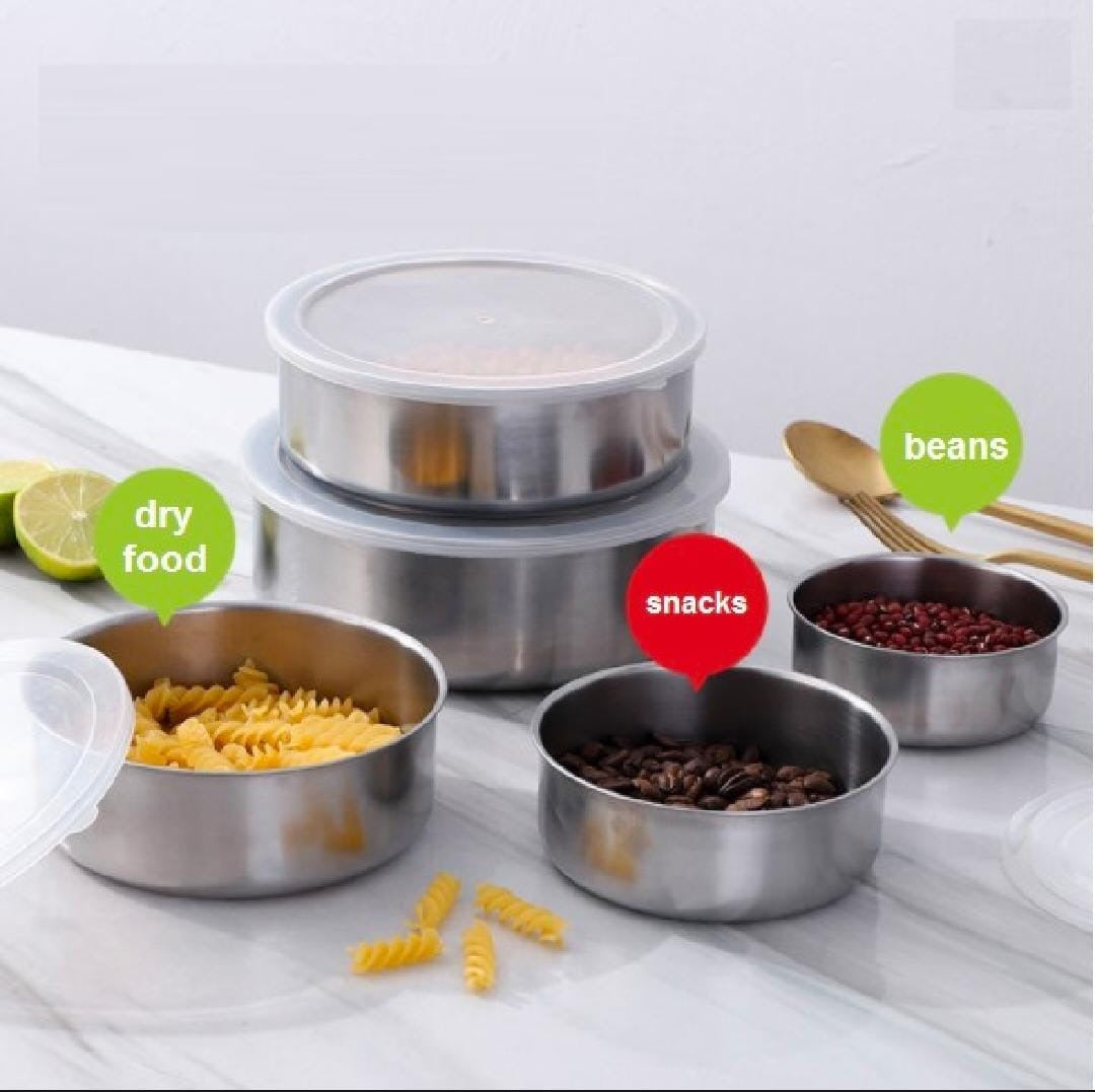 Premium 5pc Set Stainless Steel Bowl with Lid