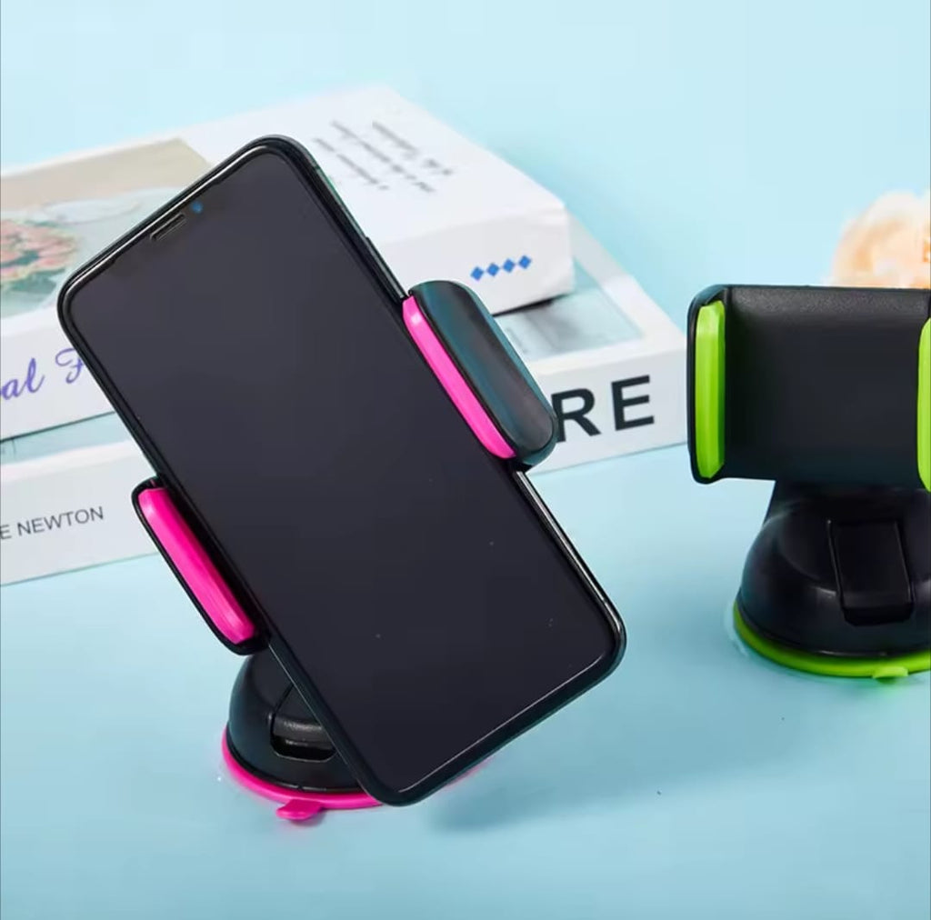 360? Rotation Universal Car Phone Holder �Dashboard & Windscreen Suction Mount Stand | Silicone Suction Cup Phone Bracket (Random Color)