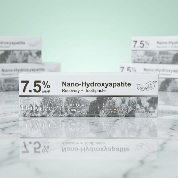 Holydeer 7.5% nHAP Nano-Hydroxyapatite Recovery + Toothpaste �Fluoride-Free Sensitivity & Whitening Care - 120g