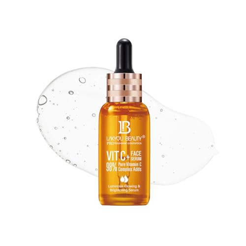 Lakyou Beauty Vitamin C Face Serum �98% Pure Vitamin C Complex for Luminous Glow, Brightening, Firming &amp; Repairing, 50ml