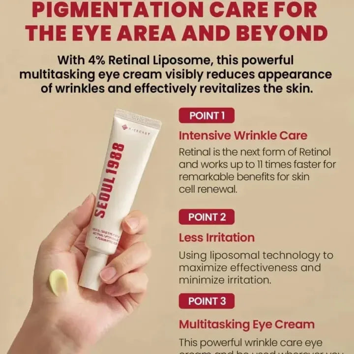 K-SECRET SEOUL 1988 Eye Cream: Retinal Liposome 2% + Fermented Black Bean �Advanced Anti-Aging & Brightening Formula - 30ml