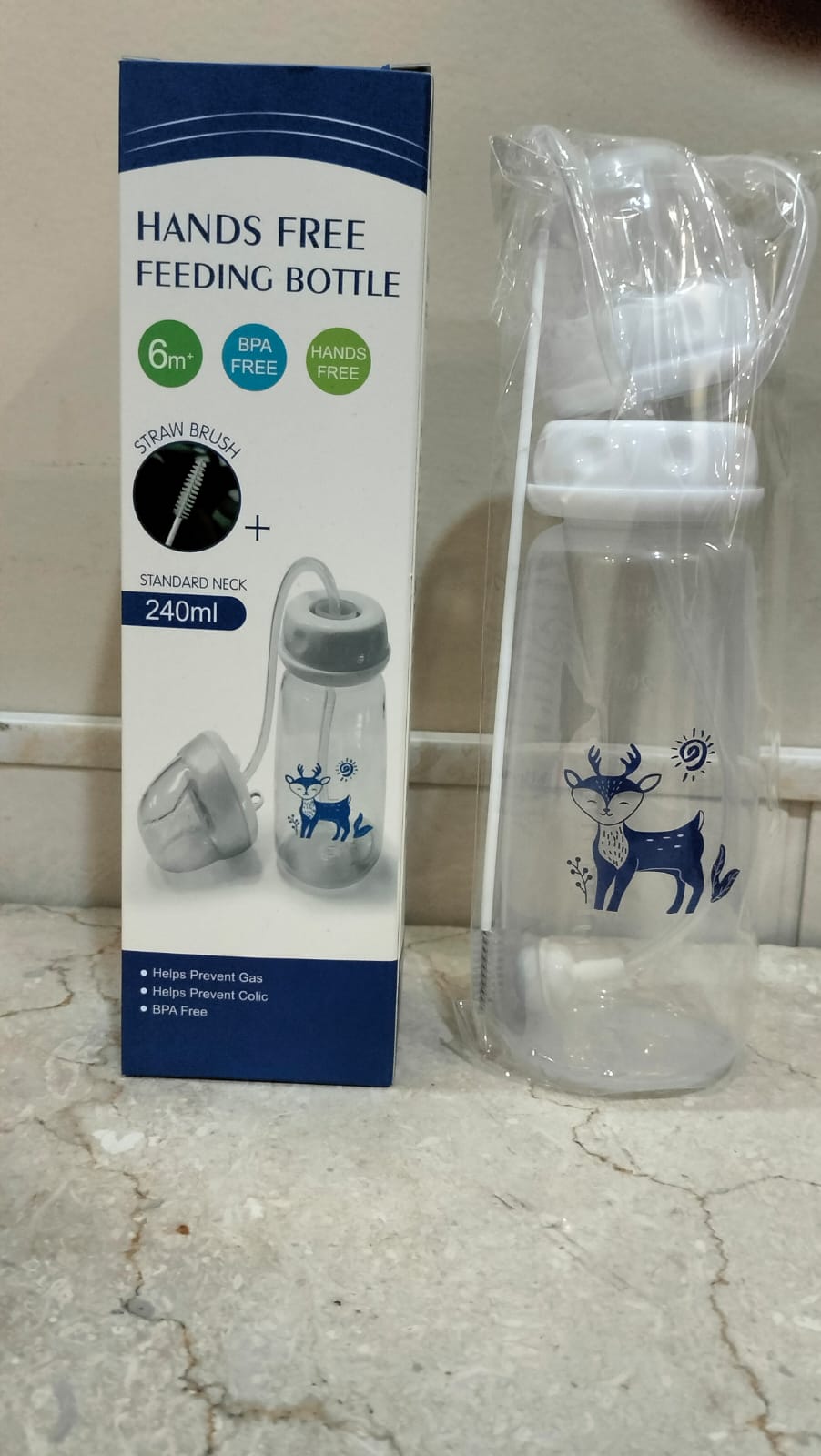 Handsfree Baby Feeding Bottle 240ml with Silicone