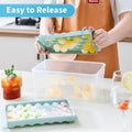 Round Ice Cube Tray & Sphere Ice Ball Maker Mold with Container �Circle Mini Ice Sphere Storage Bin & Chilling Set