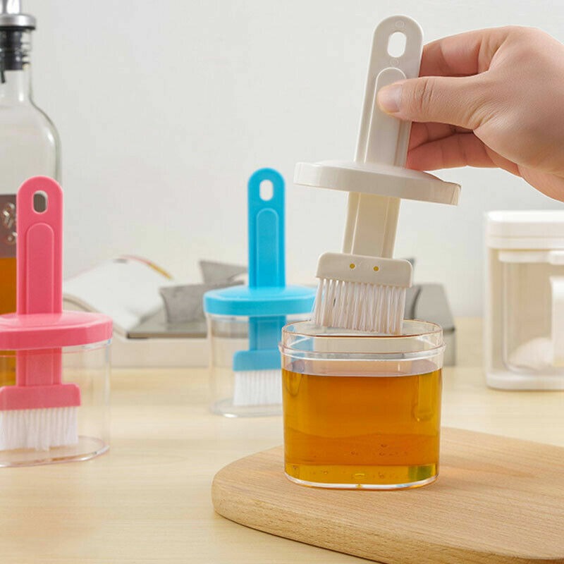 Oil Bottle with Silicone Brush �Durable Kitchen Tool for Easy Cooking and Baking Use.( Random Color)