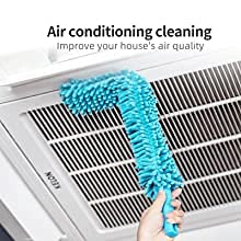 Micro Fiber Fan Duster Flexible Duster With Telescopic Stainless Steel Handle for Fan Cleaning Specially (random color)