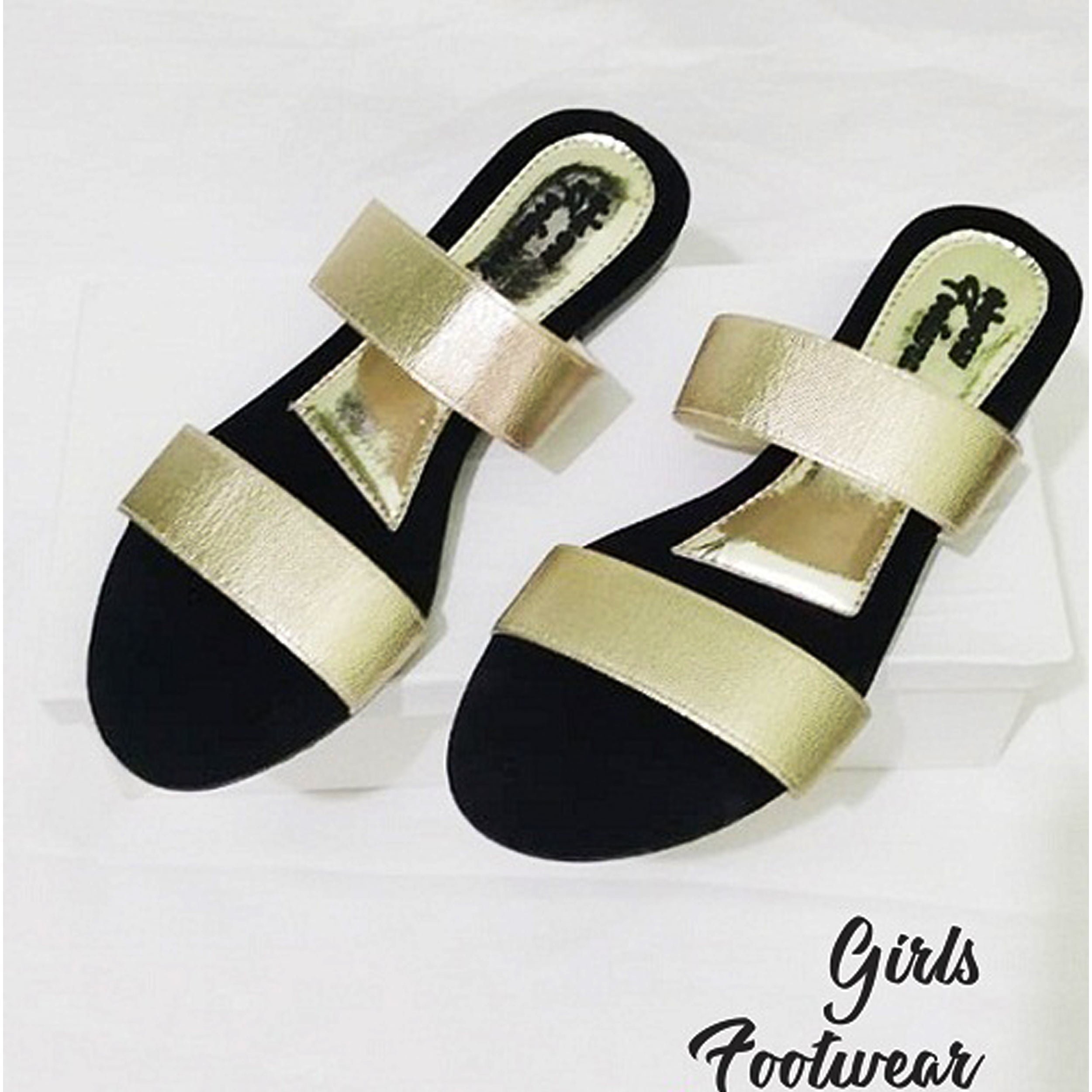 Ladies Casual & Party Wear Flat Slippers   - Black 36