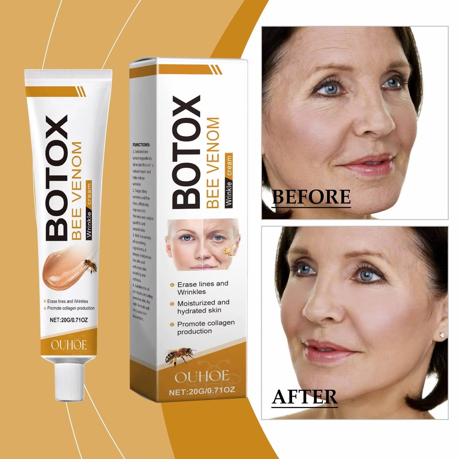 Botox Bee Venom Wrinkle Cream | Anti-Aging Moisturizer | Collagen Boost | Reduce Wrinkles & Fine Lines 30gm