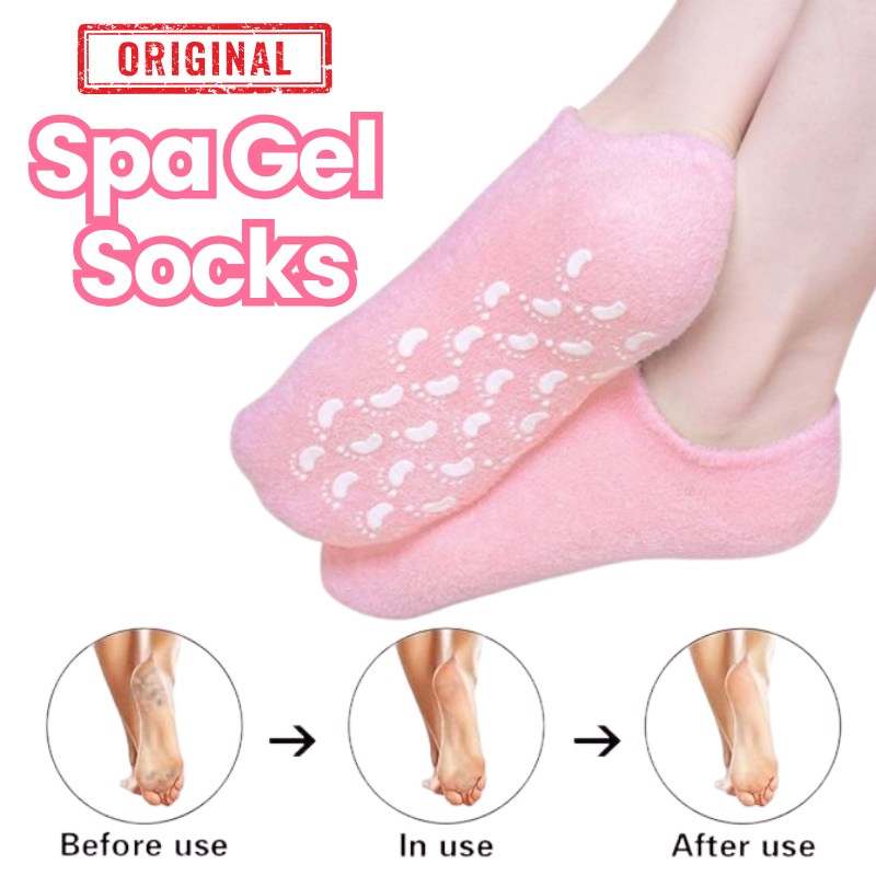 1 Pair Reusable Silicone Spa Gel Socks For Dry Feet And Cracked Heel Treatment �Moisturizing Hydrating Softening And Skin Smoothing Overnight Foot Care
