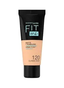 Maybelline New York Fit Me Matte &amp; Poreless Liquid Foundation 18ml Tube - 120 Classic Ivory - For Normal to Oily Skin