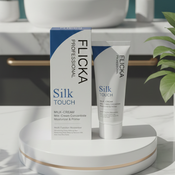 FLiCKA Silk Touch 3-in-1 Moisturizer & Primer | Hydrating, Lightweight, Long-Lasting | Pore Minimizer | 60g
