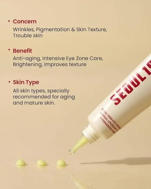 K-SECRET SEOUL 1988 Eye Cream: Retinal Liposome 2% + Fermented Black Bean �Advanced Anti-Aging & Brightening Formula - 30ml