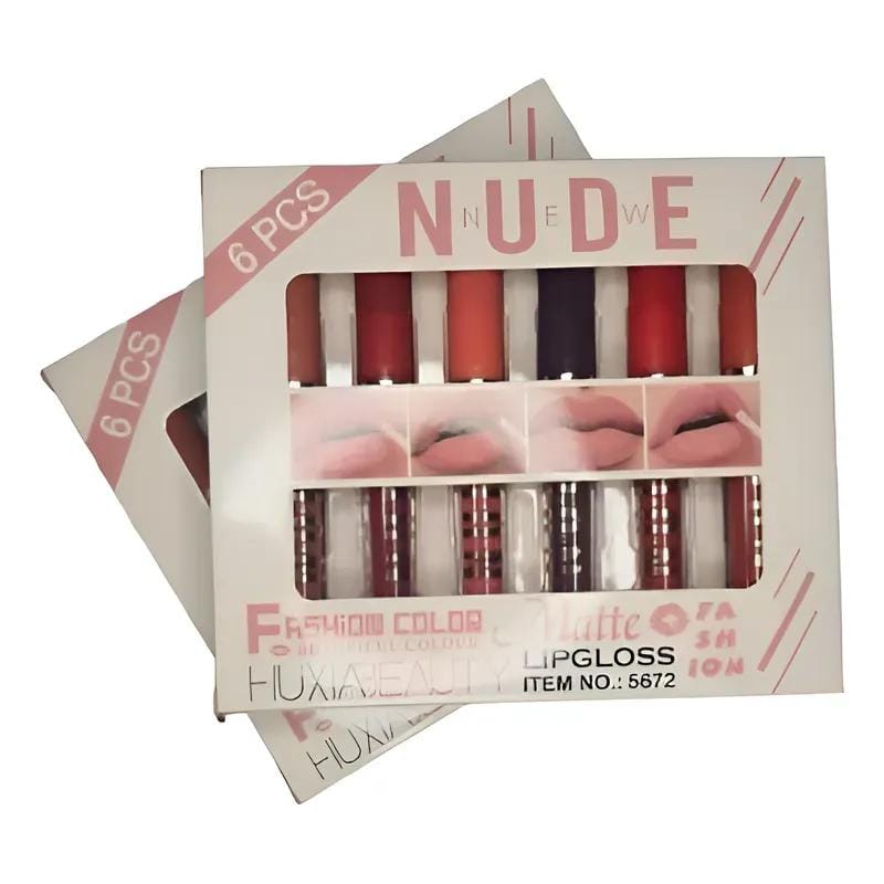 6 Pcs Nude & Red Matte Lip
