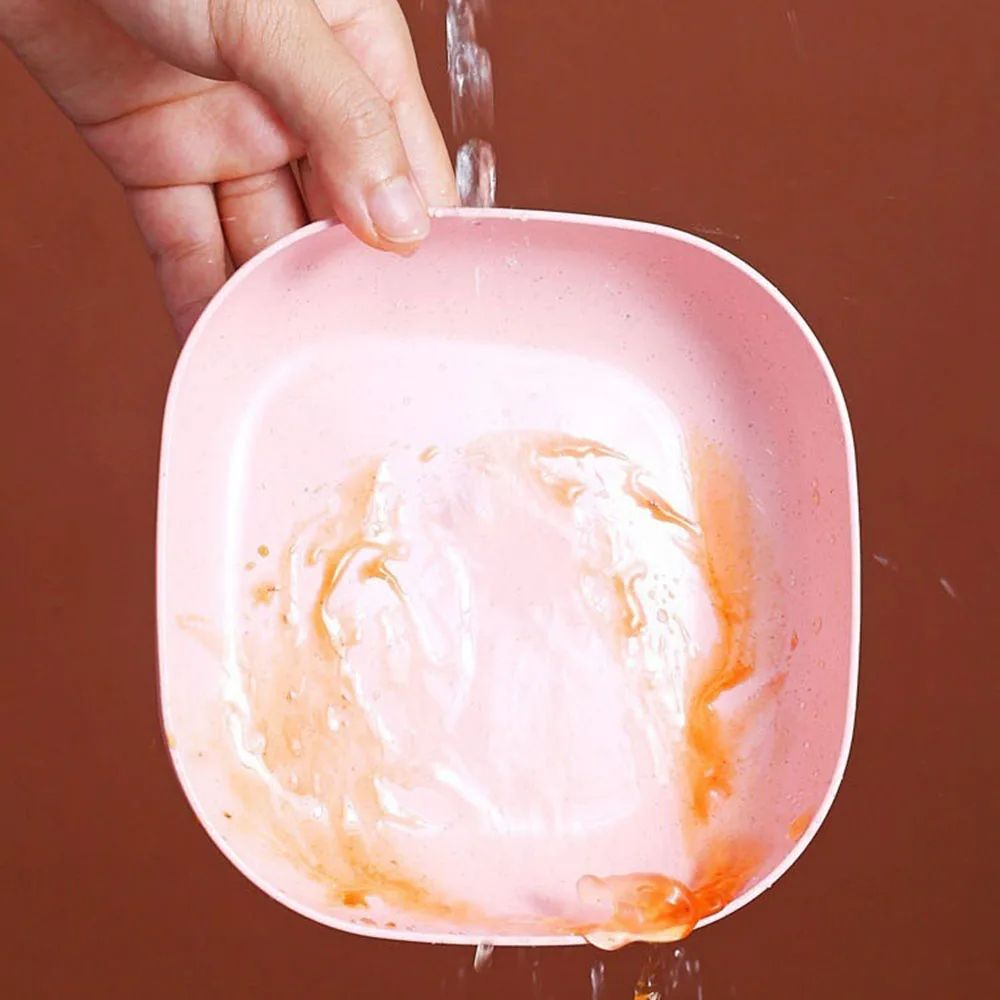 Plate Set Pack of 10 �Plastic Split Bone Dish Plates with Holder (Random Colors)