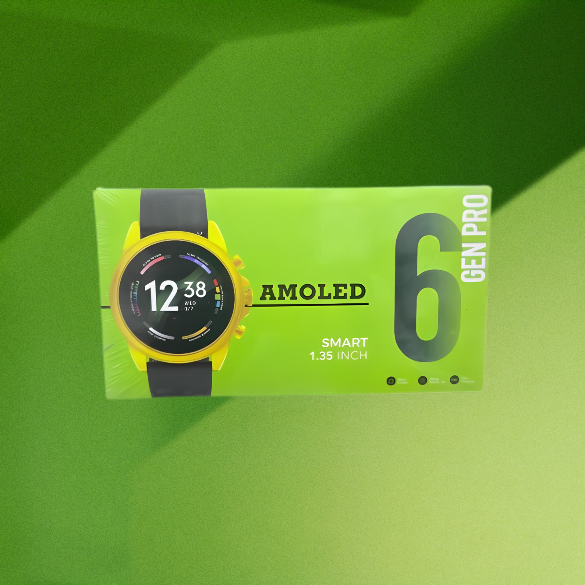GEN PRO 6 AMOLED Smartwatch �Display with Dual Straps (Silicone + Golden Metal Strap)