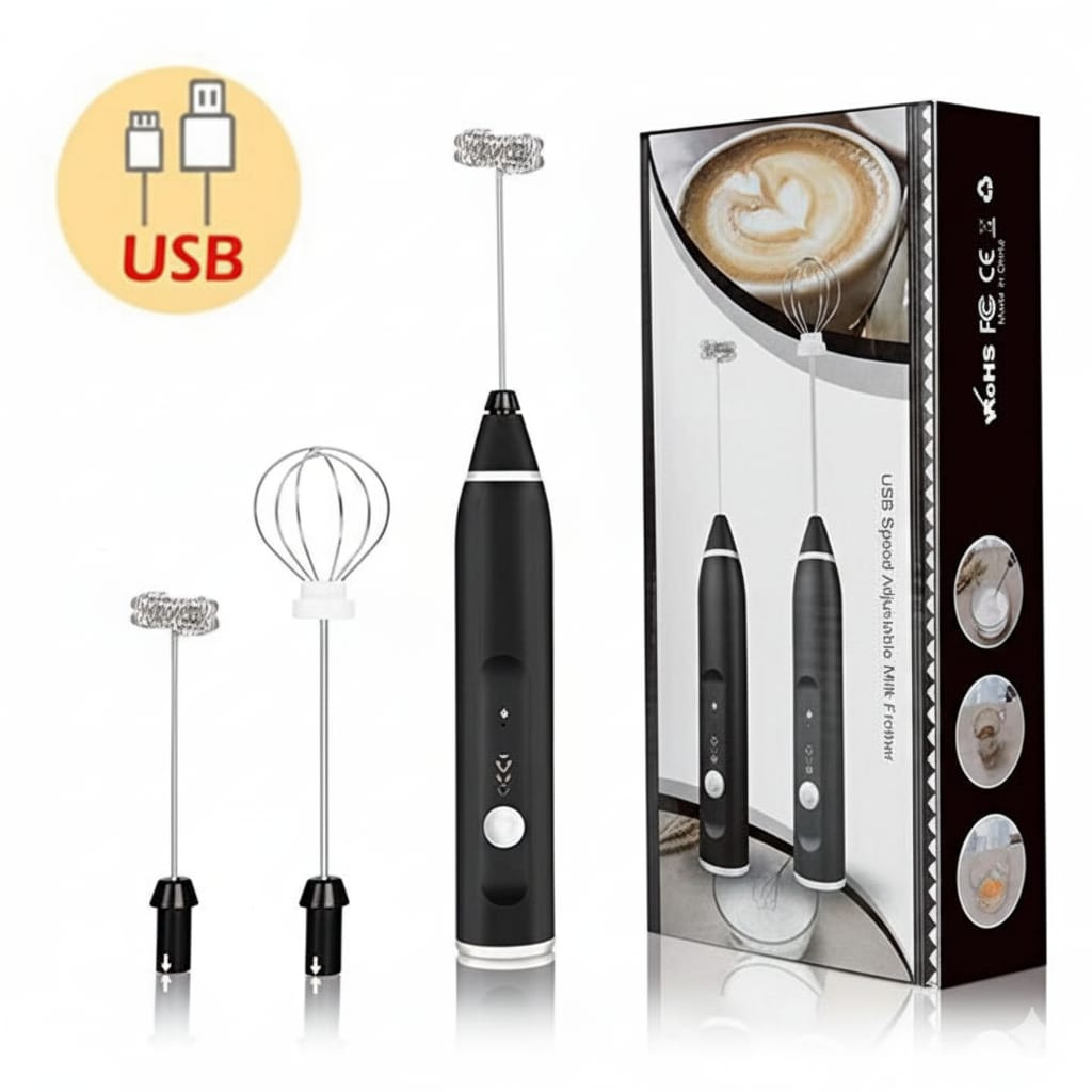 2-in-1 Electric Rechargeable Coffee Beater & Milk Frother �Handheld Mini Blender & Egg Beater for Kitchen Use