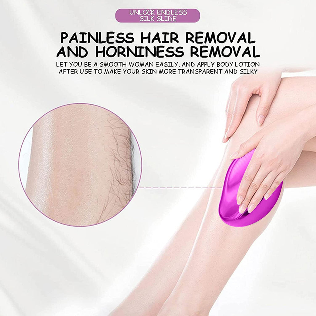 Crystal Hair Eraser �Magic Painless Hair Remover Stone for Men & Women | Reusable Exfoliating Epilator for Legs, Arms & Back | Smooth & Silky Skin (Random Color)