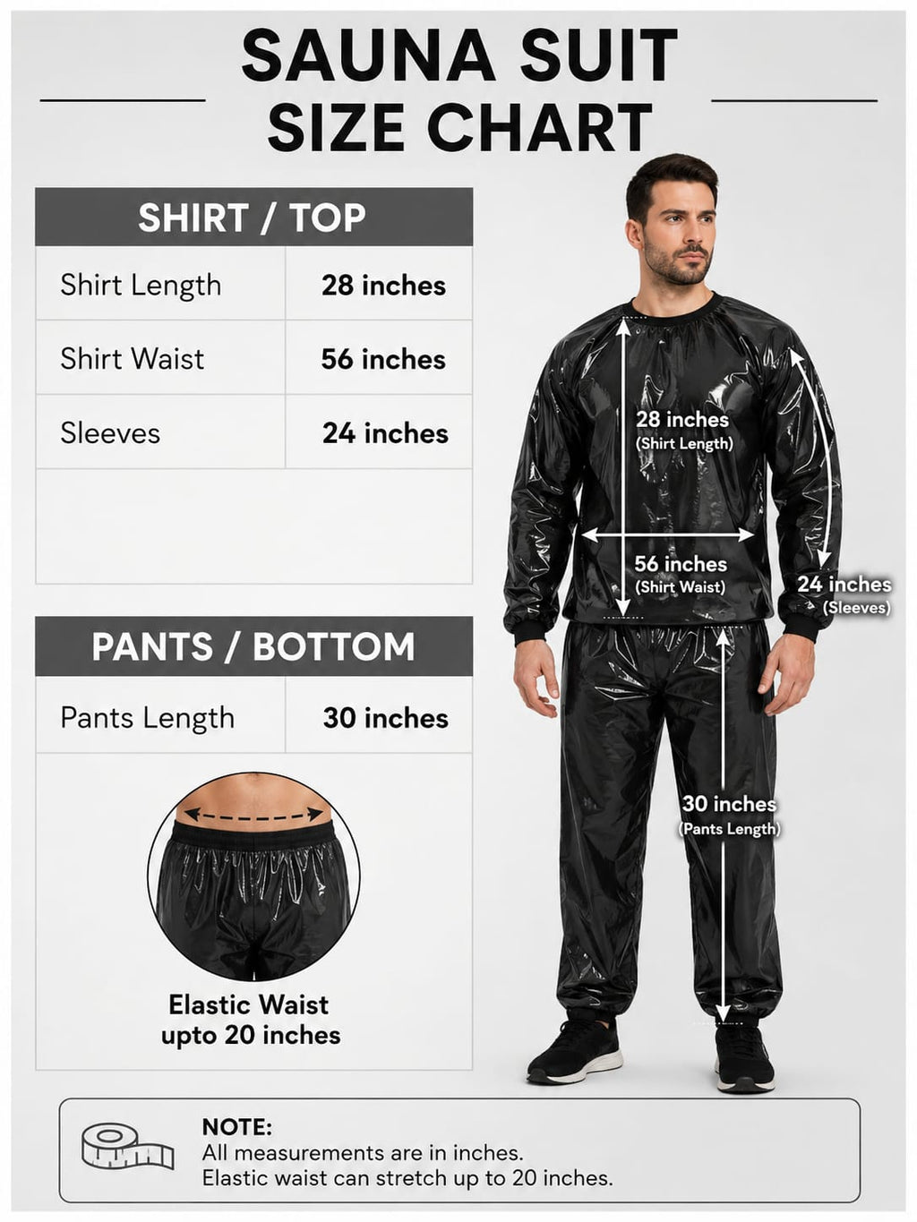 Sauna Suit Heavy Duty Anti Rip PVC Durable Flexible Design Increases Sweating Boosts Calorie Burn Supports | Random Color