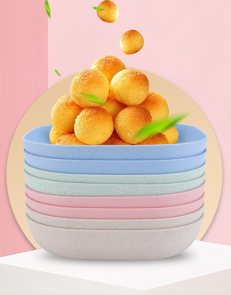 Plate set pack of 10 | Plastic Spit Bone Dish Plates Plates Set With Holder (Random Colours)