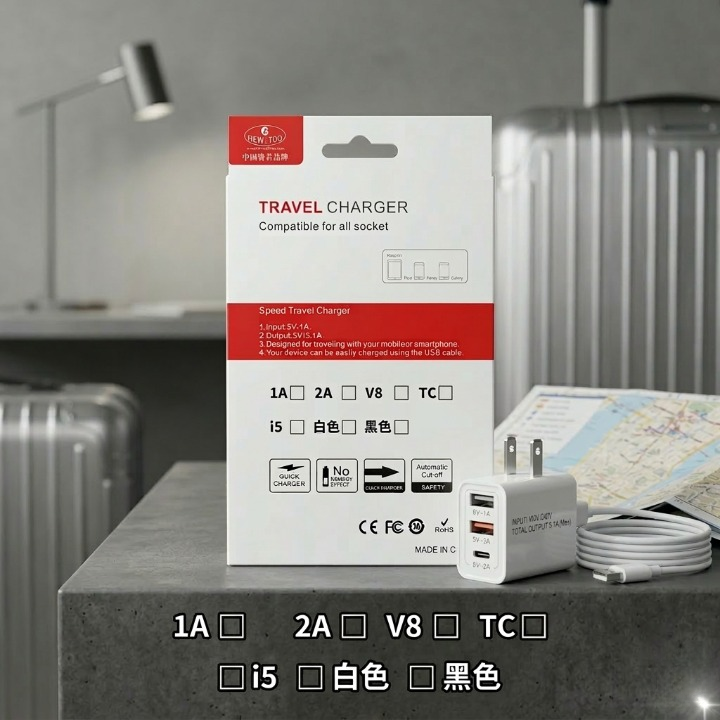 USB Charging Cable & Power Adapter Set �Fast Charging Cable with Wall Charger for Smartphones
