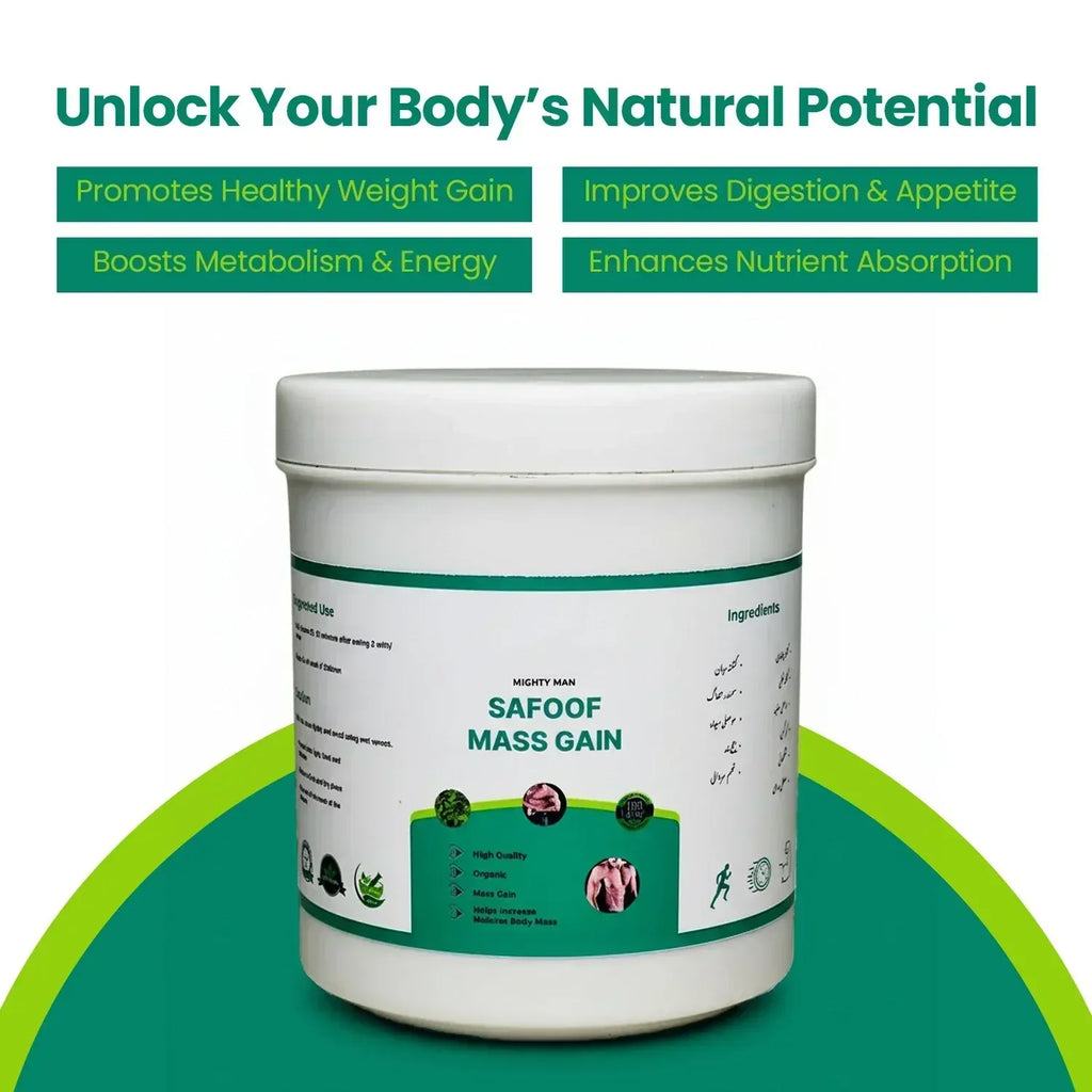 Safoof Body Mass Gain | Herbal Supplement | Natural Nourishment & Strength | Best Mass Gain Powder in Pakistan 60g
