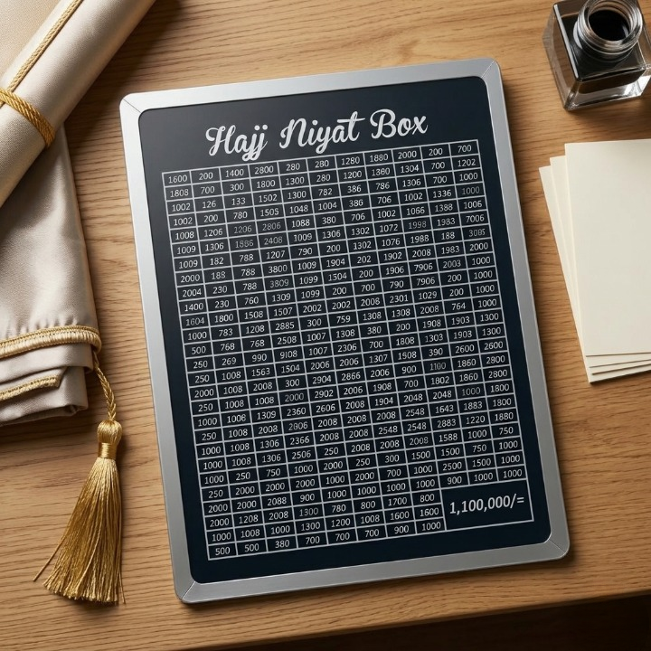 Hajj Niyat Box �Premium Islamic Savings Tracker & Goal-Oriented Money Box - Non-Assembled