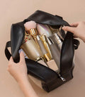 Premium PVC Waterproof Washbag �Portable Clear Toiletry & Makeup Kit Organizer Bag with Top Handle - Black