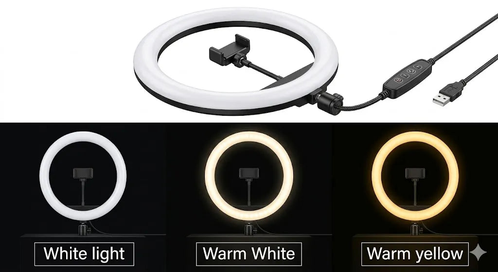 Portable Clip-On Selfie Ring Light with 36