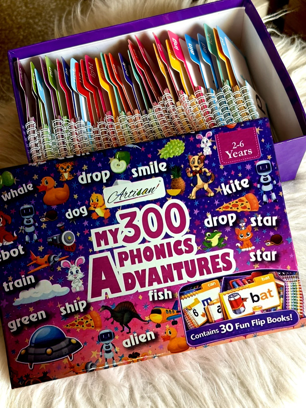30 Read And Rhyme Flip Books Phonics Learning Set With 300 Words For Kids