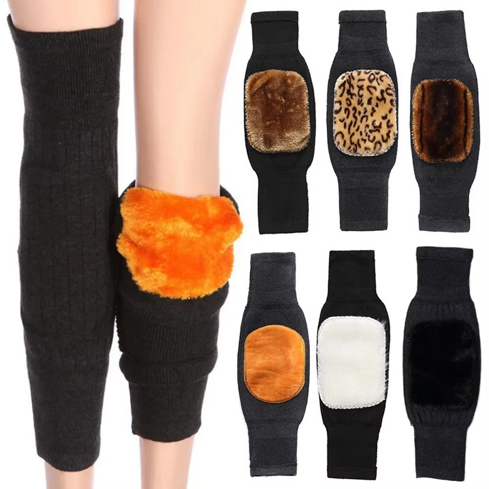 Unisex Women Men? Cashmere Wool Knee Brace Pads | Winter Warm Thermal Knee Warmers Velvet Knee Protector (Random Color)