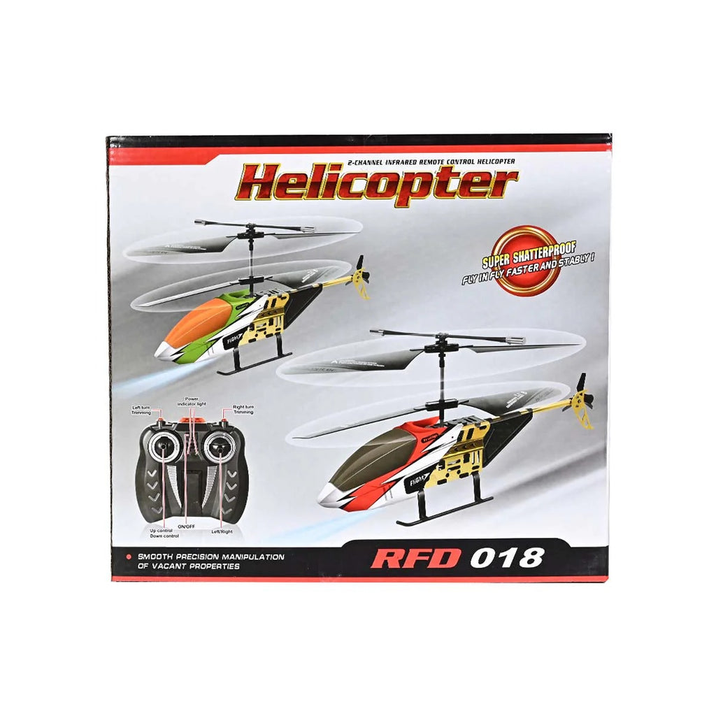 Remote Control Helicopter RFD-018 | 2D Full Flight | Rechargeable Li-Po Battery | Night Light Feature (Random Colour)