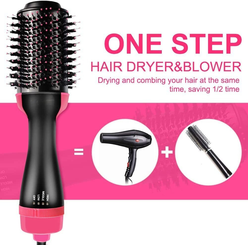 3-in-1 Hair Dryer with Comb, Hair Straightener & Curler for Easy Styling