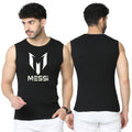 Messi Logo Sando Tank Top for Men Workout [Black] | Tank top gym sando for MEN - M