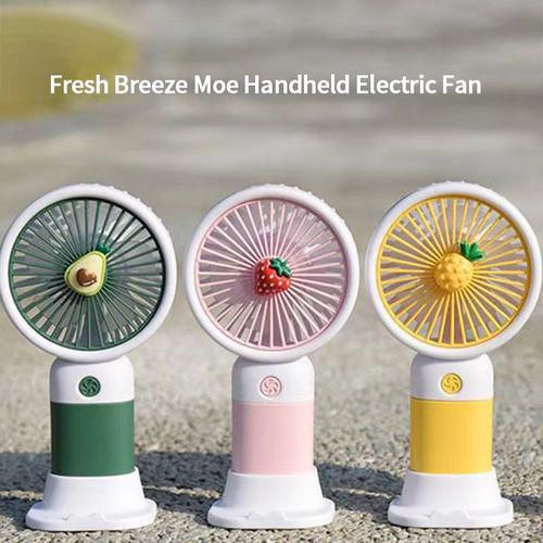 Premium Large Size Portable Handheld Fan �High-Speed USB Rechargeable Cooling Fan with Cute Fruit Design (Random Color & Box)