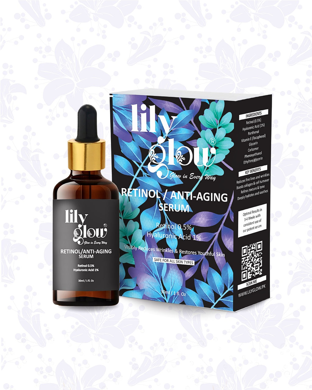 Lily Glow Retinol Anti-Aging Serum for Face �Wrinkle Repair, Skin Tightening & Night Care (30ml)