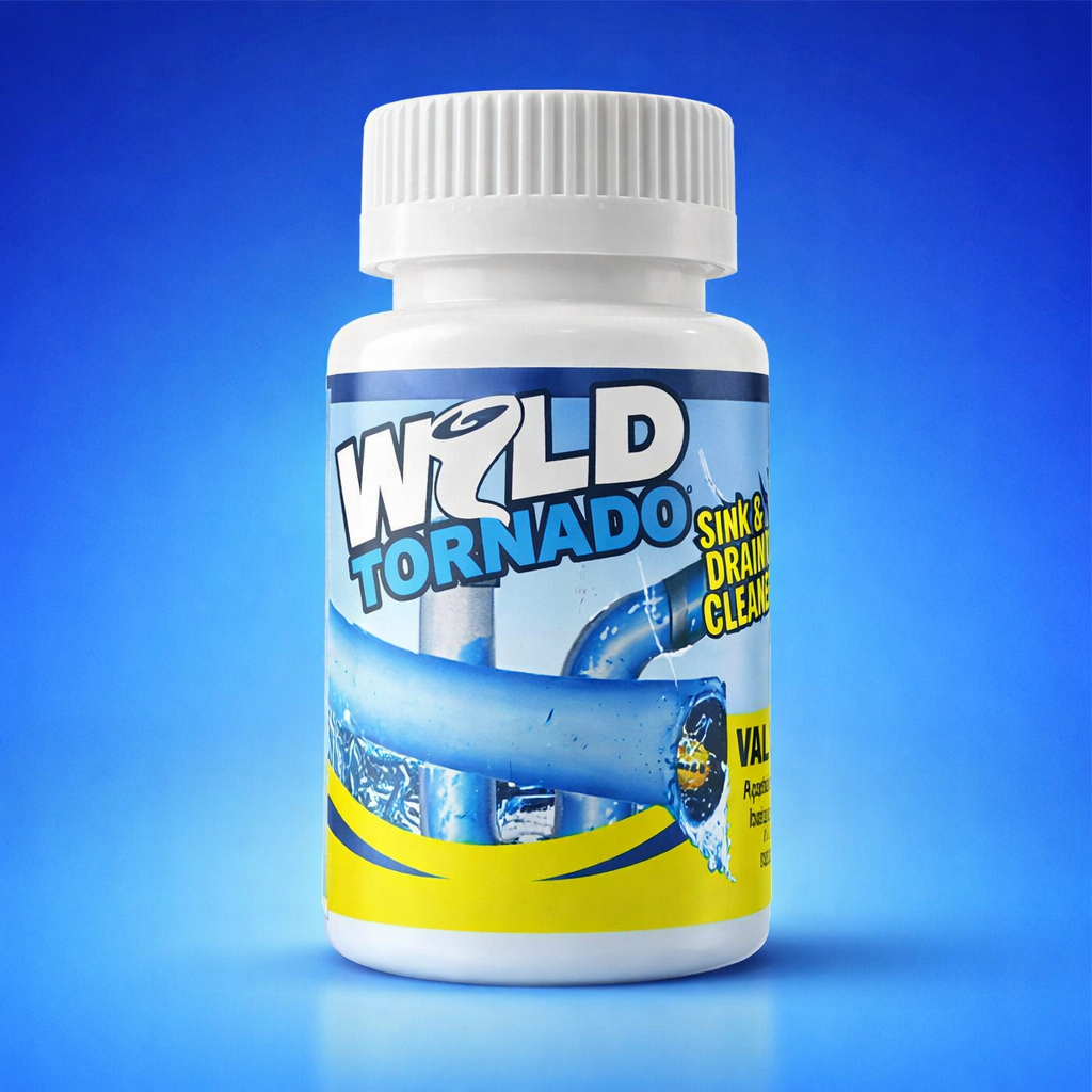 Wild Tornado Powerful Sink & Drain Cleaner �High-Efficiency Clog Remover Powder for Kitchen, Bathroom, and Pipes