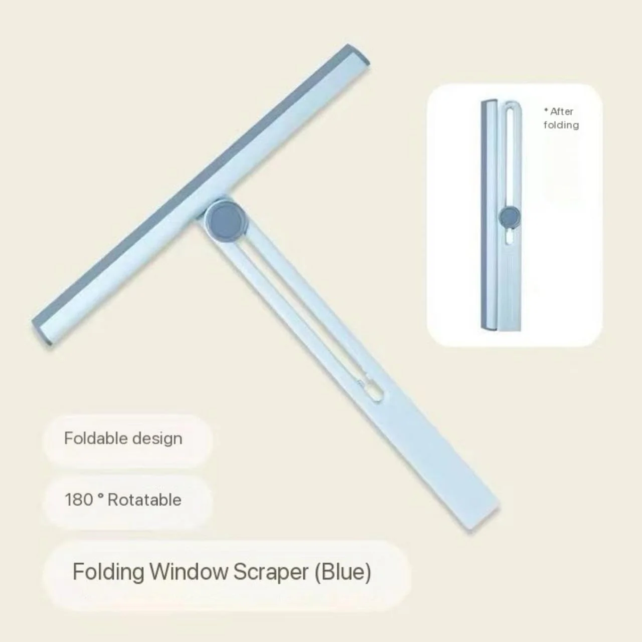 360? Rotating Foldable Squeegee �Silicone Window &amp; Surface Cleaner Tool