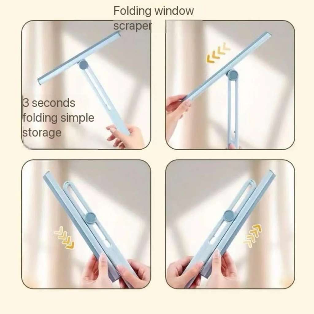 360? Rotating Foldable Squeegee �Silicone Window &amp; Surface Cleaner Tool