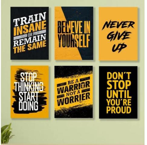 Set Of 6 Motivational Quotes Wooden Tiles – photo 1