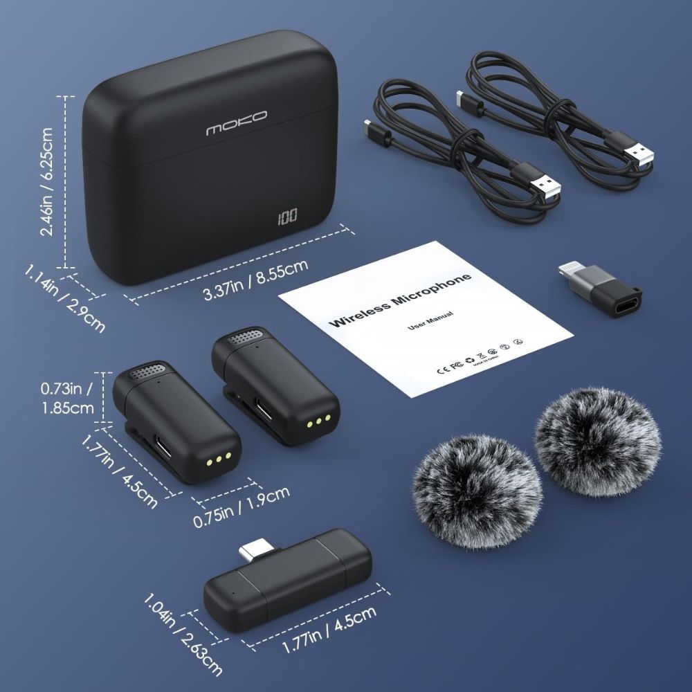 K13 Type-C ANC Dual Wireless Lavalier Microphone
