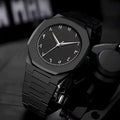 Black Minimalist Analog Wrist Aura Watch With