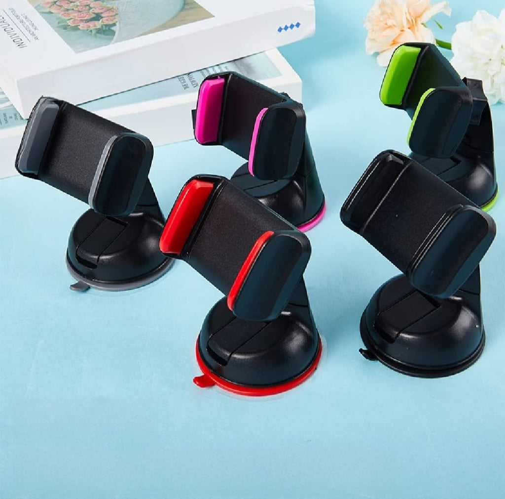 360? Rotation Universal Car Phone Holder �Dashboard & Windscreen Suction Mount Stand | Silicone Suction Cup Phone Bracket (Random Color)