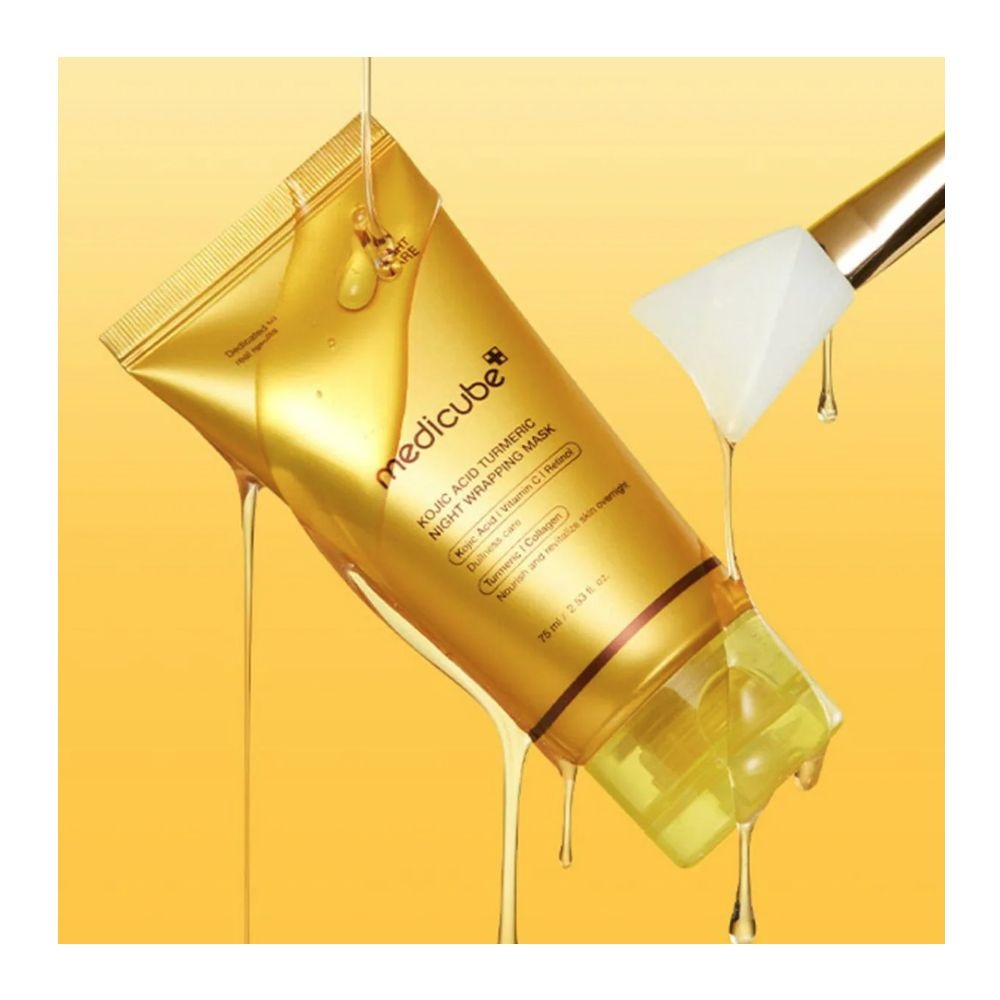 Medicube Turmeric Overnight Wrapping Peel Off Mask 75ml Korean Skincare With Collagen For Glowing Elastic Skin - Made In Korea
