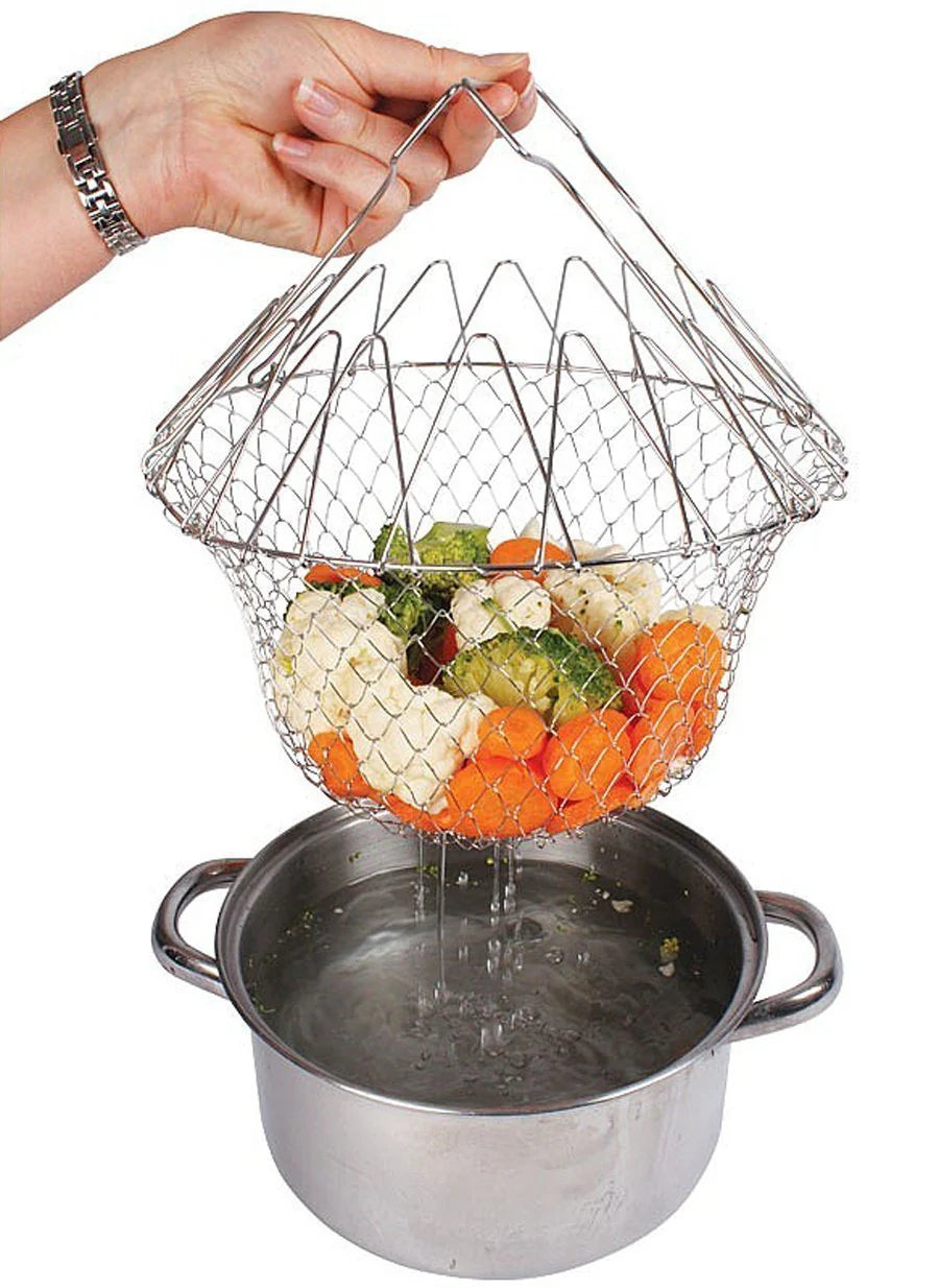 STAINLESS STEEL MULTI-FUNCTIONAL FOLDABLE COOKING Chef Basket – photo 2
