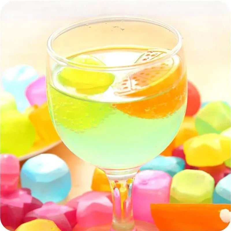 10PCS Reusable Ice Cubes �Random Shapes Multi-Color Collection