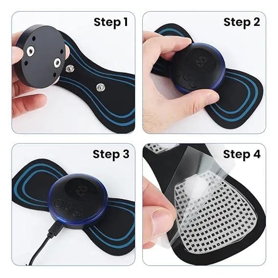 Wireless EMS Mini Body Massager �Portable Butterfly Massager with 8 Modes for Blood Circulation & Pain Relief